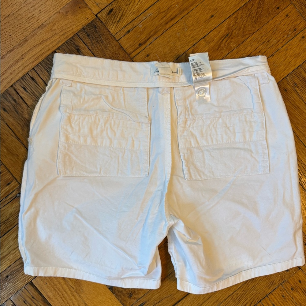 H&M White Bermuda Shorts Classic Cotton Blend NWOT - Picture 6 of 8